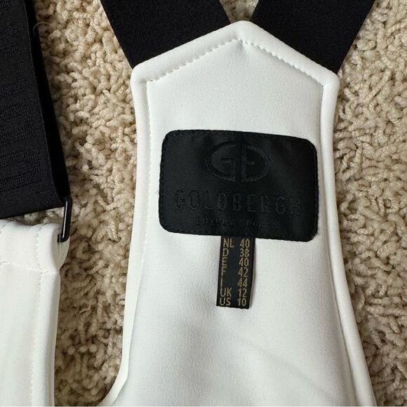 GOLDBERGH WOMEN'S PHOEBE SALOPETTE SKI BIB WHITE BLACK SIZE 10 NWT - Picture 5 of 10